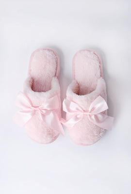 3D Bow Plush Slippers