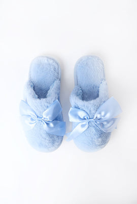 Pantoufles peluche avec noeud 3D
