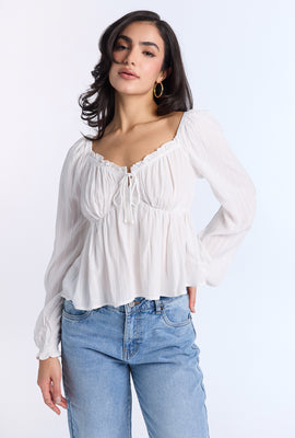 Haut babydoll à manches longues AERO