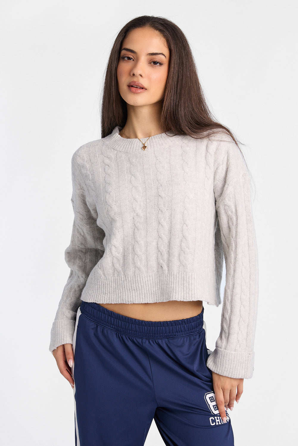 AERO Cable Knit Crewneck Sweater AERO Cable Knit Crewneck Sweater