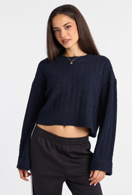 AERO Cable Knit Crewneck Sweater