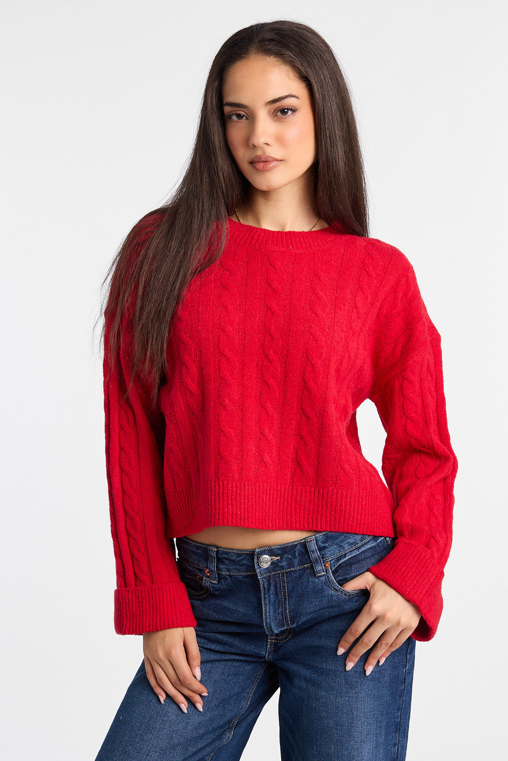 AERO Cable Knit Crewneck Sweater AERO Cable Knit Crewneck Sweater