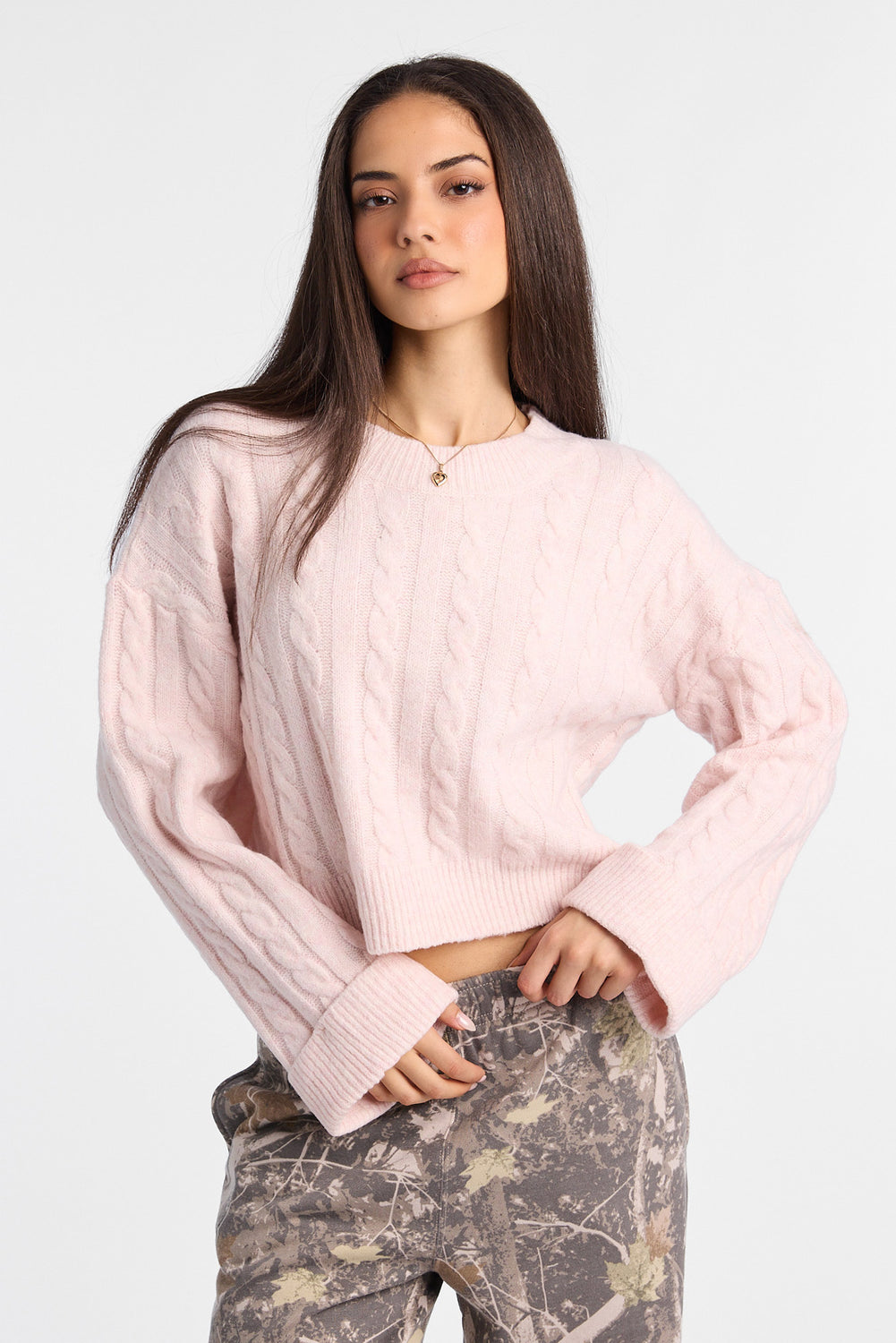 AERO Cable Knit Crewneck Sweater AERO Cable Knit Crewneck Sweater