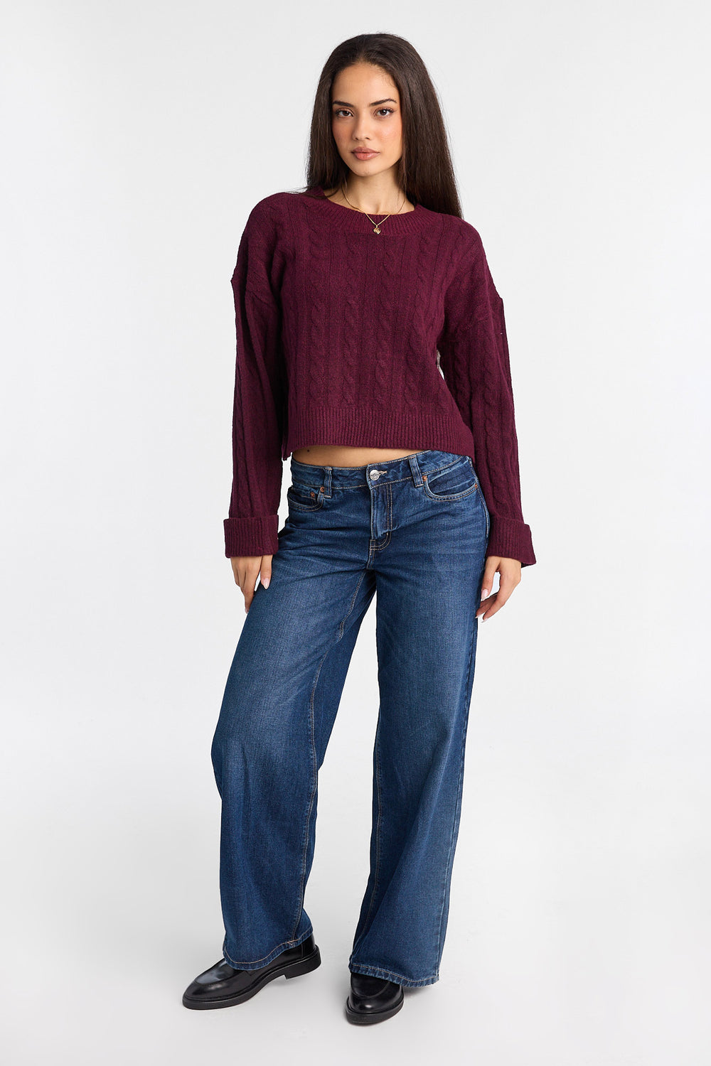 AERO Cable Knit Crewneck Sweater AERO Cable Knit Crewneck Sweater