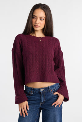 AERO Cable Knit Crewneck Sweater
