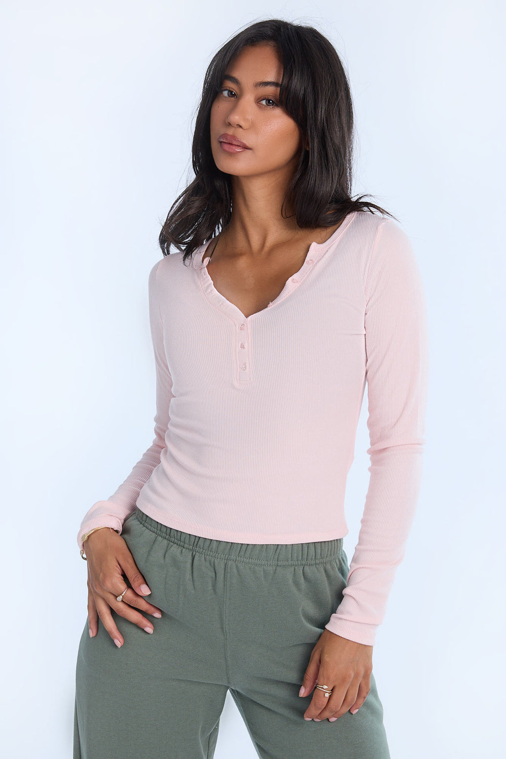 AERO Long Sleeve Henley Top AERO Long Sleeve Henley Top