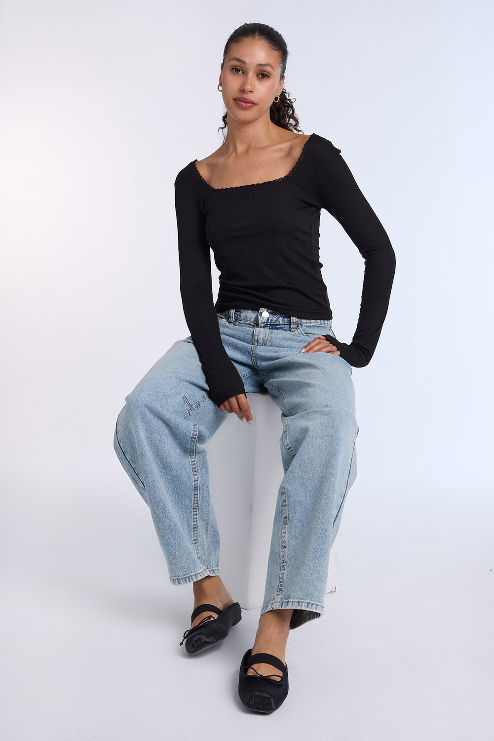 AERO Super Soft Ribbed Knit Long Sleeve Top AERO Super Soft Ribbed Knit Long Sleeve Top