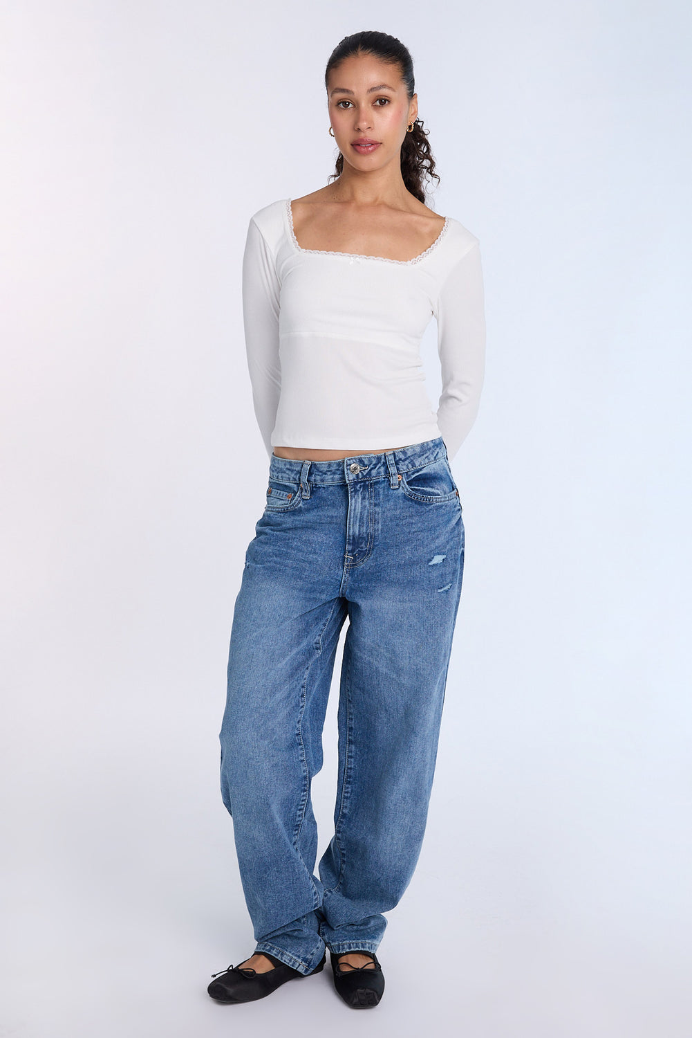 AERO Super Soft Ribbed Knit Long Sleeve Top AERO Super Soft Ribbed Knit Long Sleeve Top