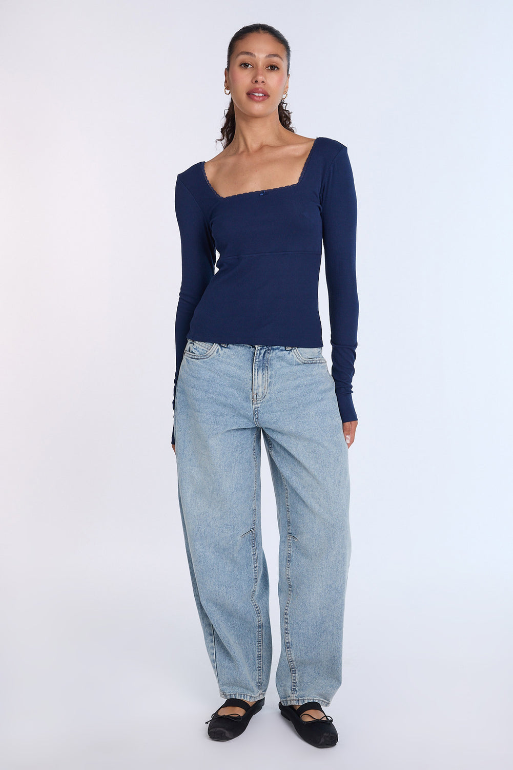 Haut à manches longues en tricot côtelé super doux AERO Haut à manches longues en tricot côtelé super doux AERO