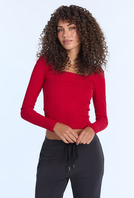 Haut à manches longues en tricot côtelé super doux AERO