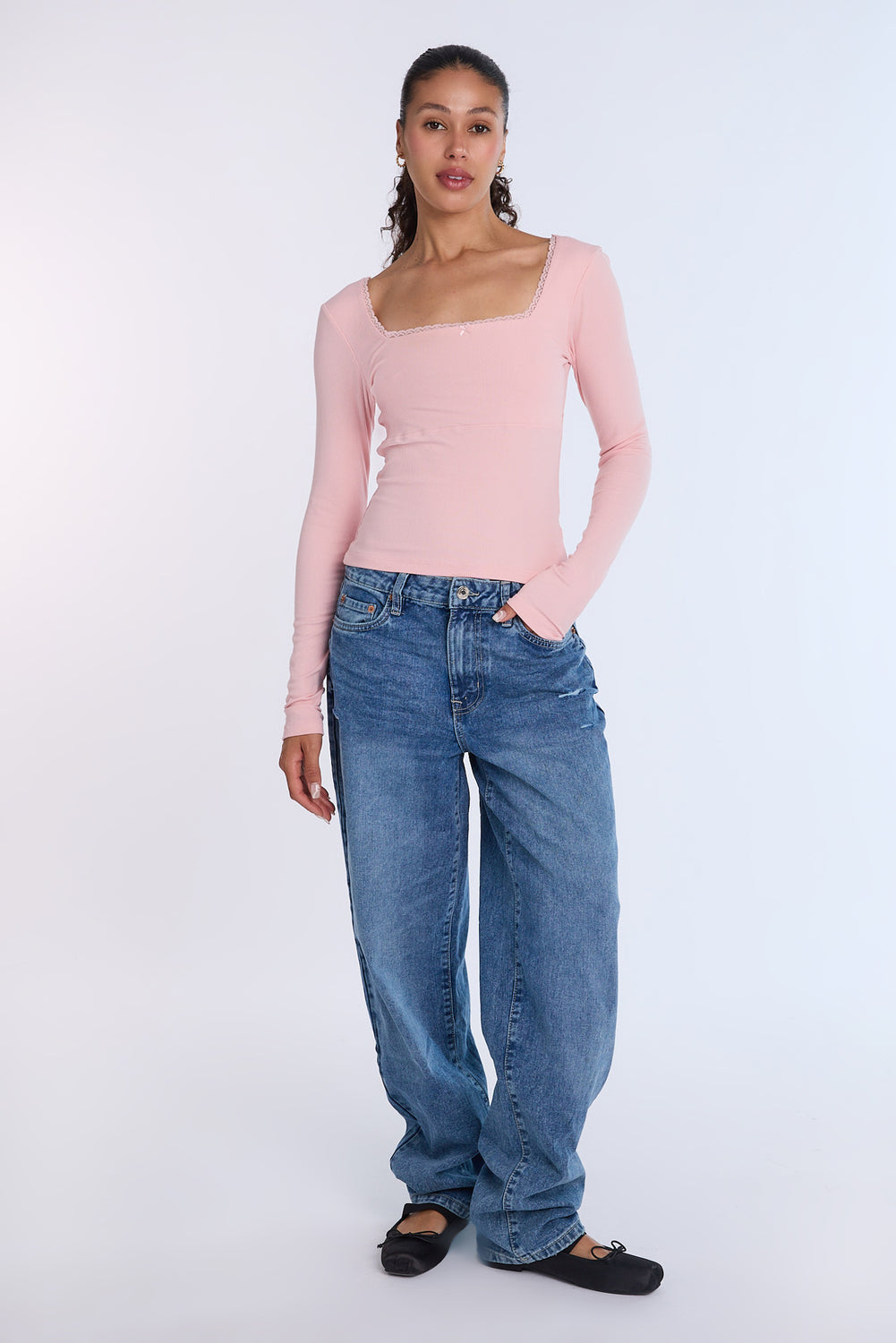 AERO Super Soft Ribbed Knit Long Sleeve Top AERO Super Soft Ribbed Knit Long Sleeve Top