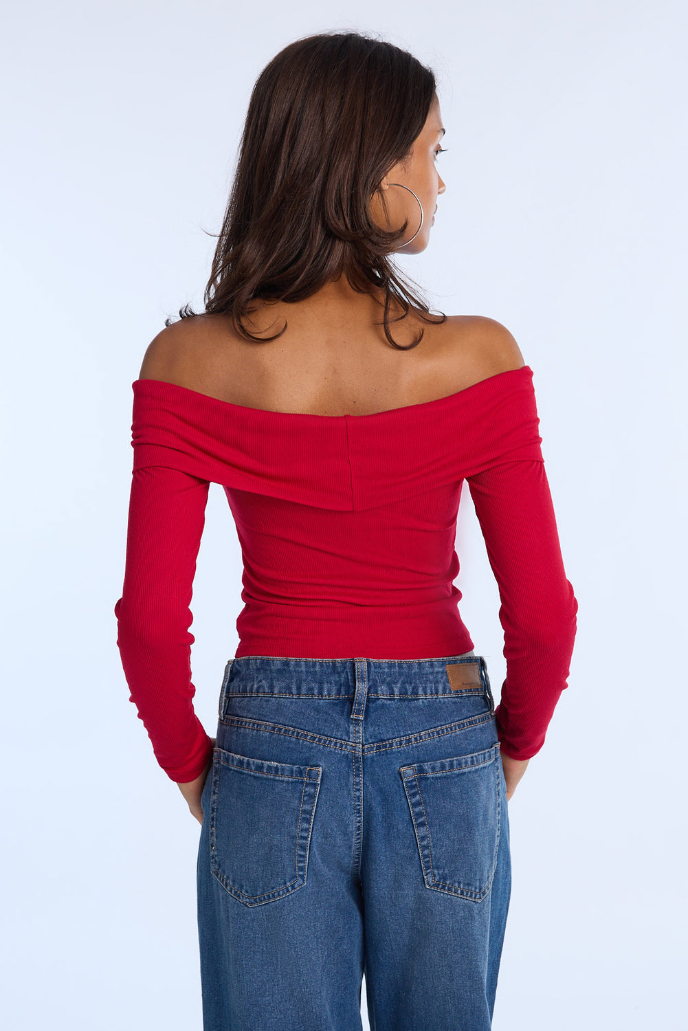 AERO Fold-Over Off-Shoulder Long Sleeve Top AERO Fold-Over Off-Shoulder Long Sleeve Top