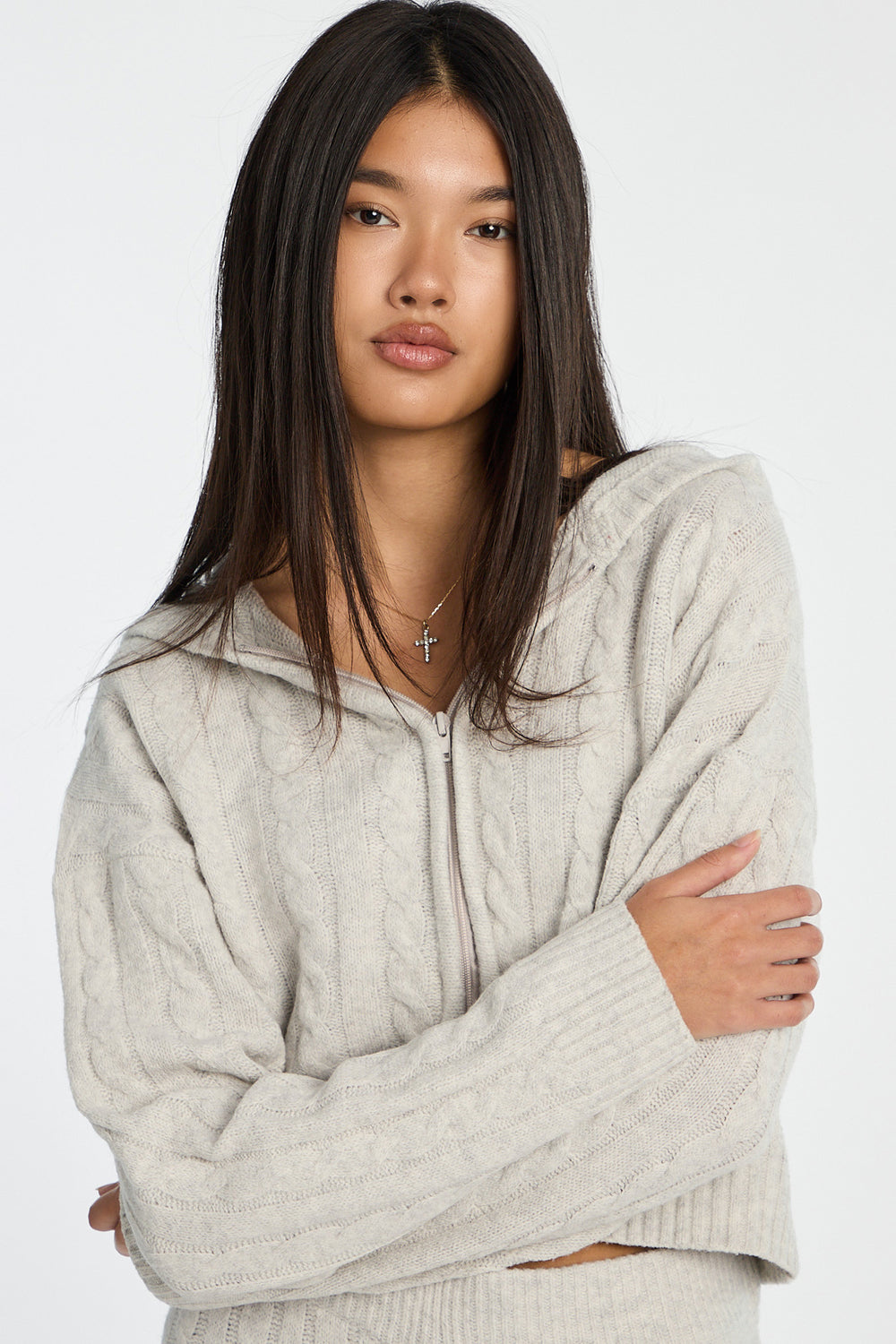 AERO Cable Knit Zip-Up Hoodie AERO Cable Knit Zip-Up Hoodie