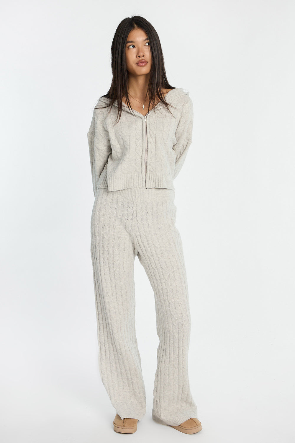 AERO Cable Knit Zip-Up Hoodie AERO Cable Knit Zip-Up Hoodie