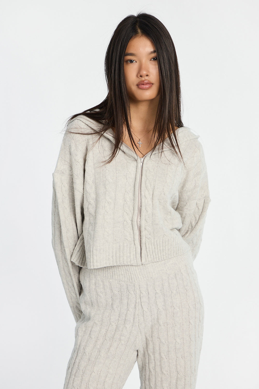 AERO Cable Knit Zip-Up Hoodie AERO Cable Knit Zip-Up Hoodie