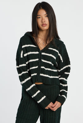 AERO Cable Knit Zip-Up Hoodie