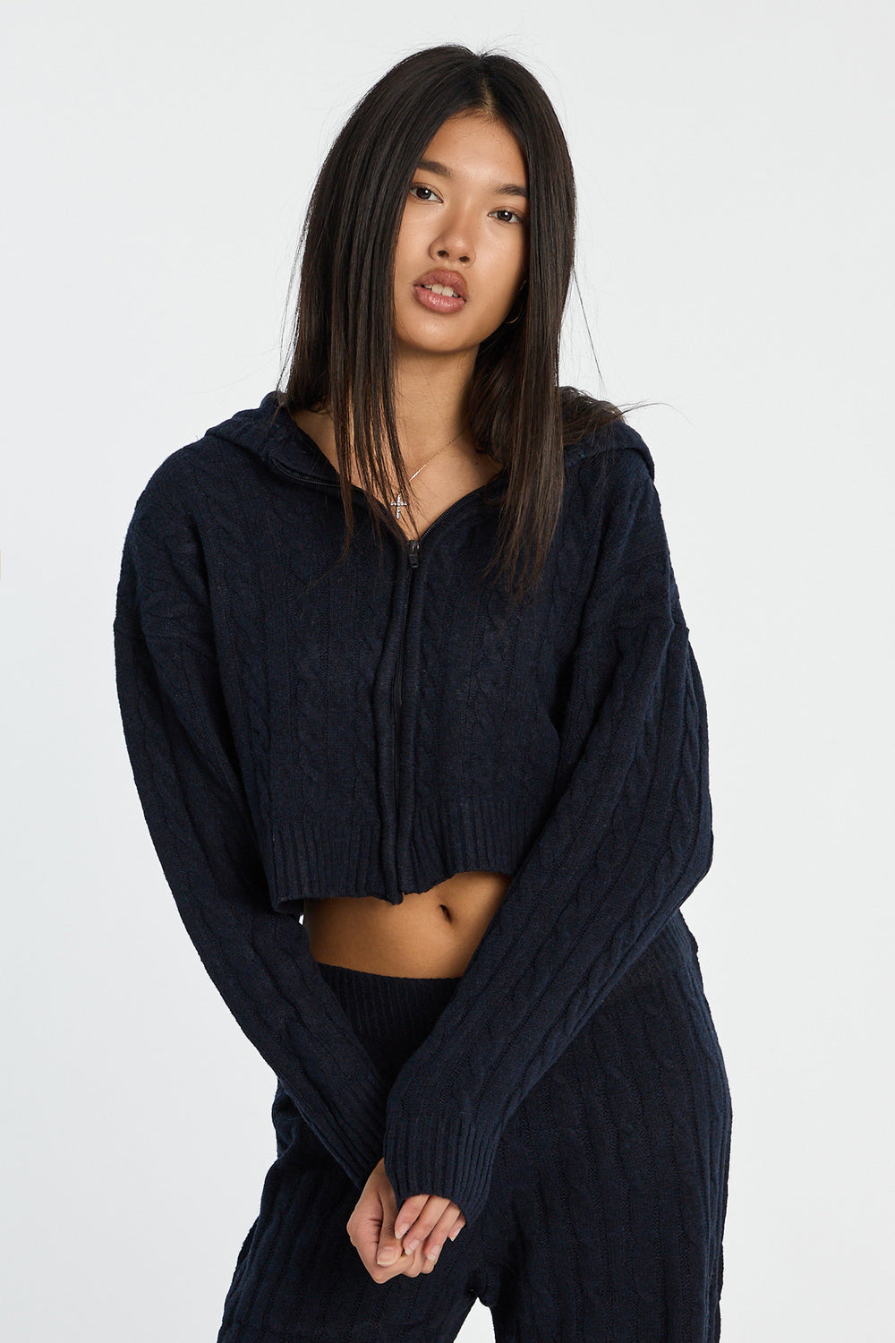 AERO Cable Knit Zip-Up Hoodie AERO Cable Knit Zip-Up Hoodie