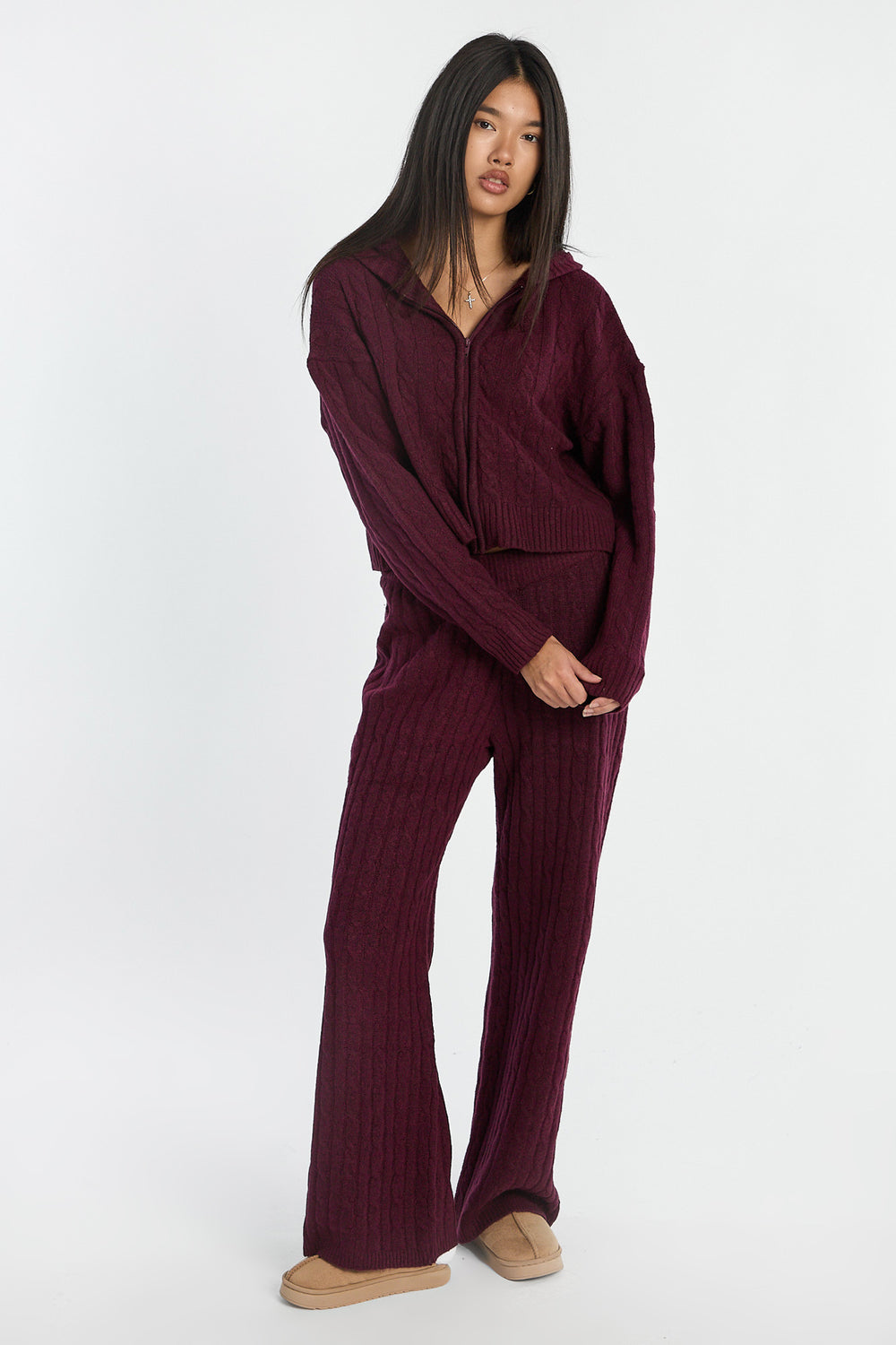 AERO Cable Knit Zip-Up Hoodie AERO Cable Knit Zip-Up Hoodie