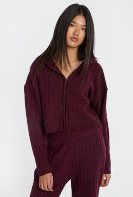 AERO Cable Knit Zip-Up Hoodie