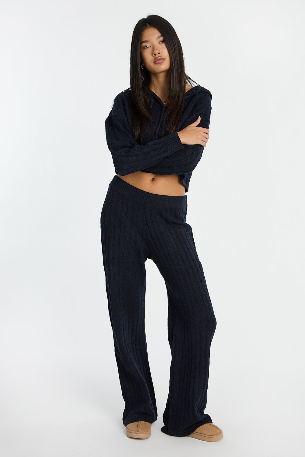 Pantalon en tricot torsadé AERO Pantalon en tricot torsadé AERO