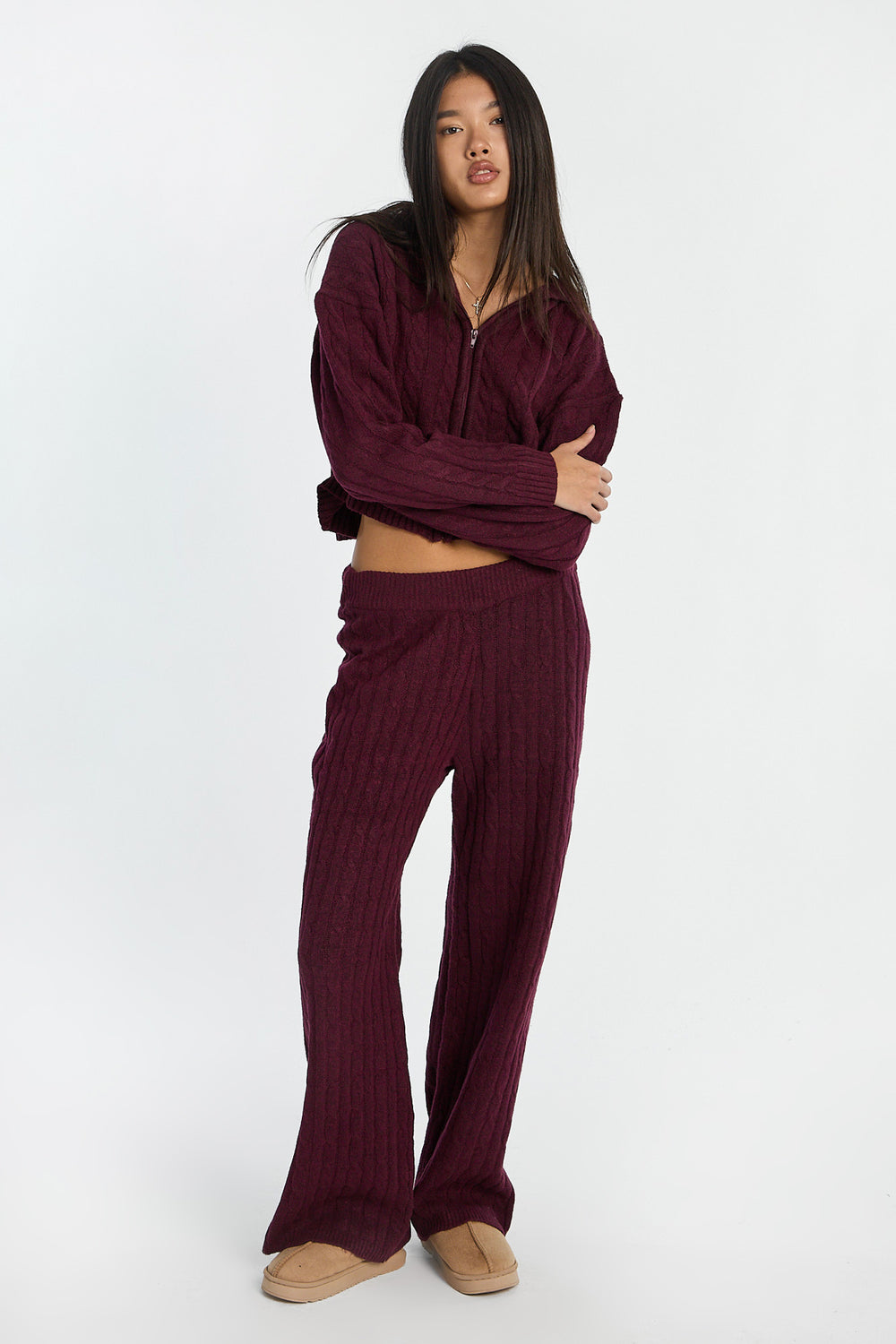 Pantalon en tricot torsadé AERO Pantalon en tricot torsadé AERO