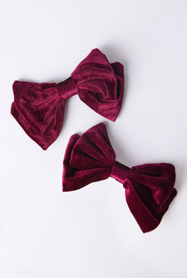 Barrettes noeud en velours - paquet de 2