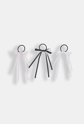 AERO 6-Pack Satin Bow Hair Elastics
