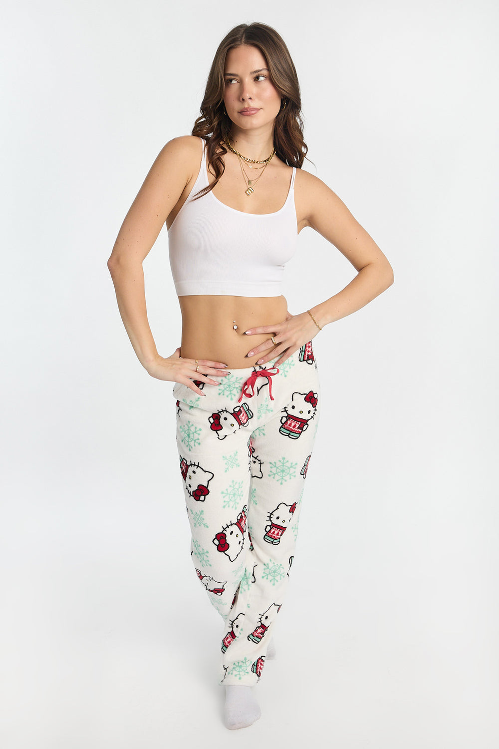 Hello Kitty Snowflake Plush Pajama Pant Hello Kitty Snowflake Plush Pajama Pant