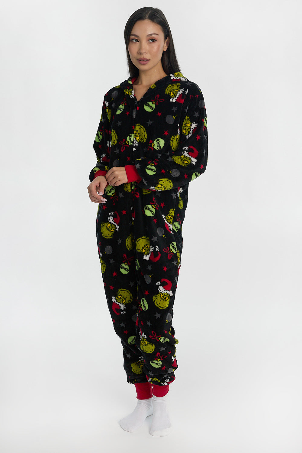 The Grinch Ornaments Hooded Onesie The Grinch Ornaments Hooded Onesie