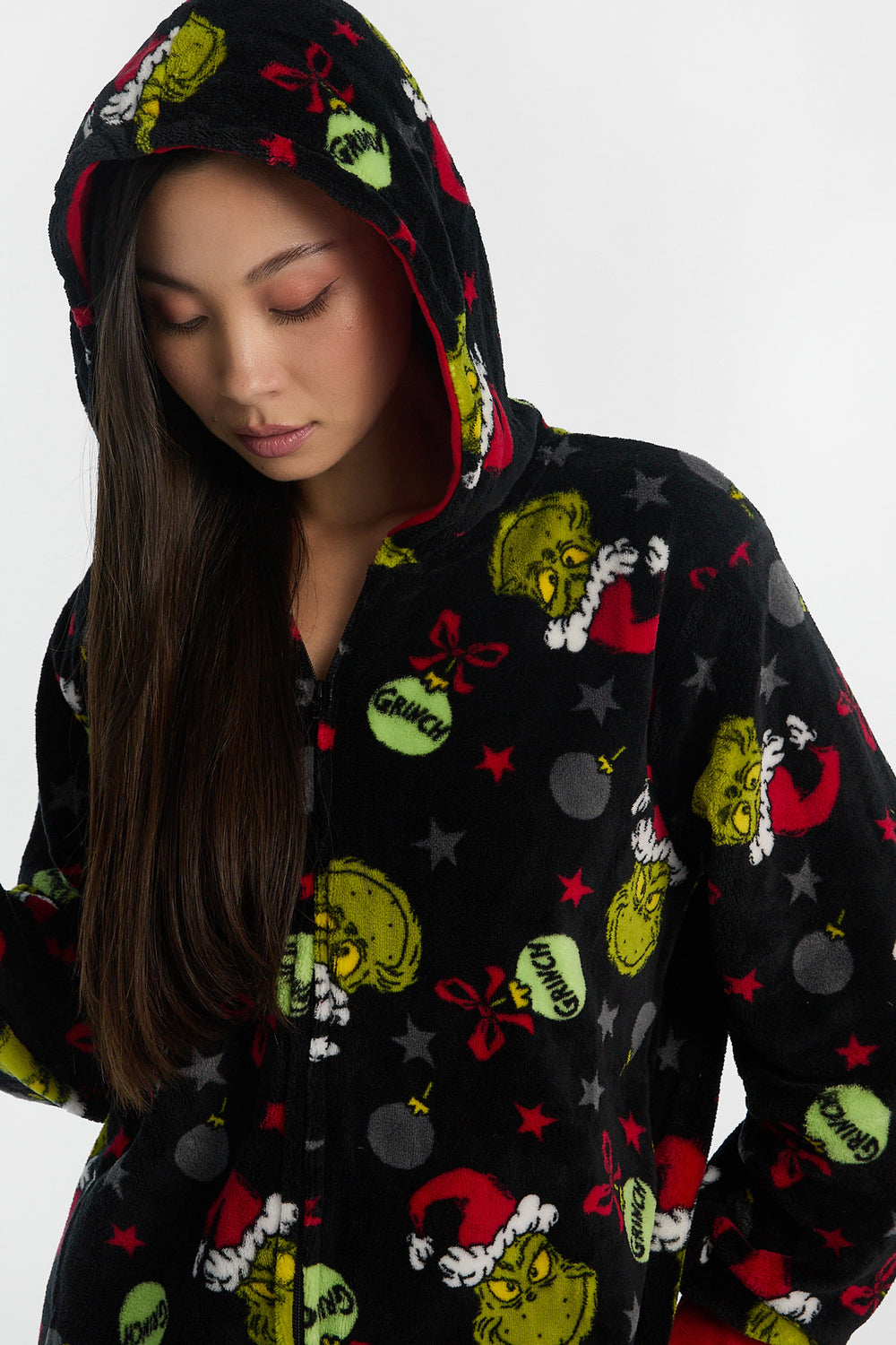 The Grinch Ornaments Hooded Onesie The Grinch Ornaments Hooded Onesie