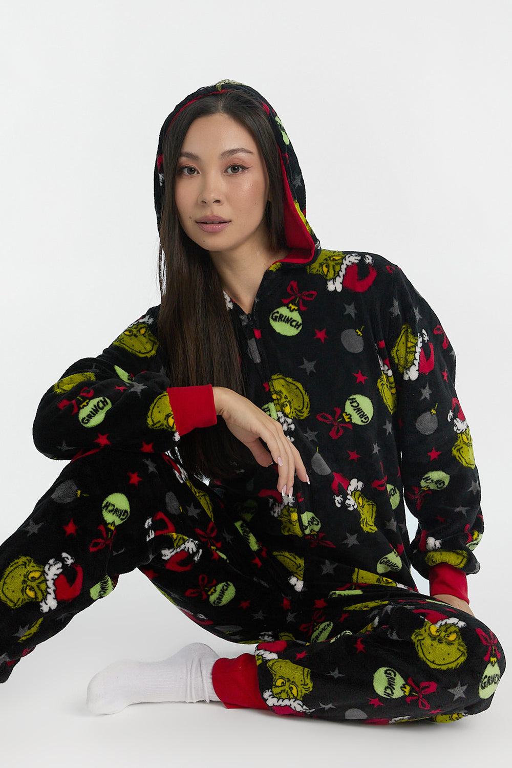 The Grinch Ornaments Hooded Onesie The Grinch Ornaments Hooded Onesie