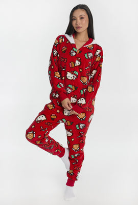 Hello Kitty Candy Cane Hooded Onesie