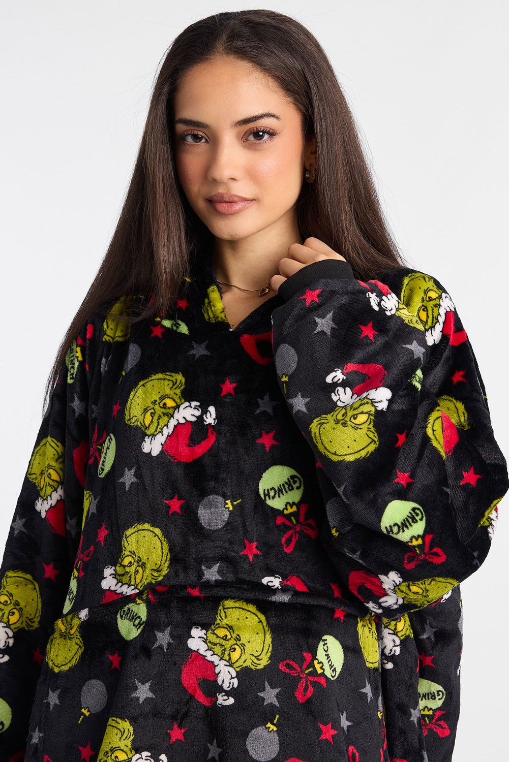 The Grinch Ornaments Oversized Blanket Hoodie The Grinch Ornaments Oversized Blanket Hoodie