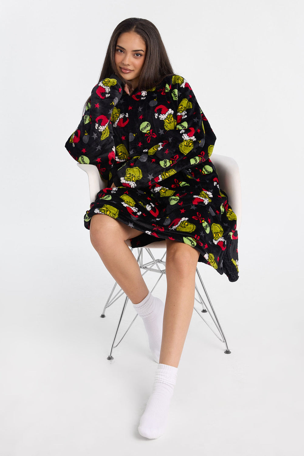 The Grinch Ornaments Oversized Blanket Hoodie The Grinch Ornaments Oversized Blanket Hoodie