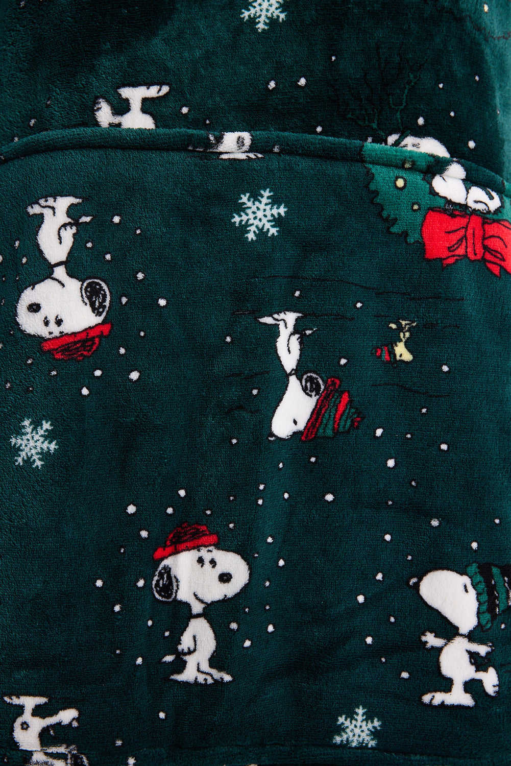 Haut à capuchon couverture imprimé couronne de Noël Peanuts Snoopy Haut à capuchon couverture imprimé couronne de Noël Peanuts Snoopy