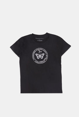 AERO Butterfly Foil Graphic Boyfriend Tee