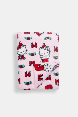 Couverture peluche imprimée Noël Hello Kitty