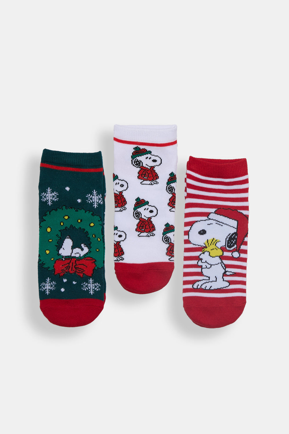 Lot de 3 chaussettes chevilles imprimées Peanuts Snoopy Lot de 3 chaussettes chevilles imprimées Peanuts Snoopy