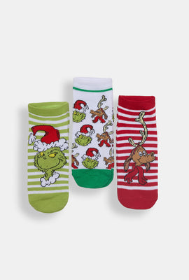 The Grinch 3-Pack Graphic Ankle Socks