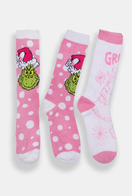 The Grinch 2-Pack Cozy Pink Crew Socks