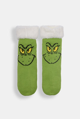 The Grinch Smile Graphic Reading Socks