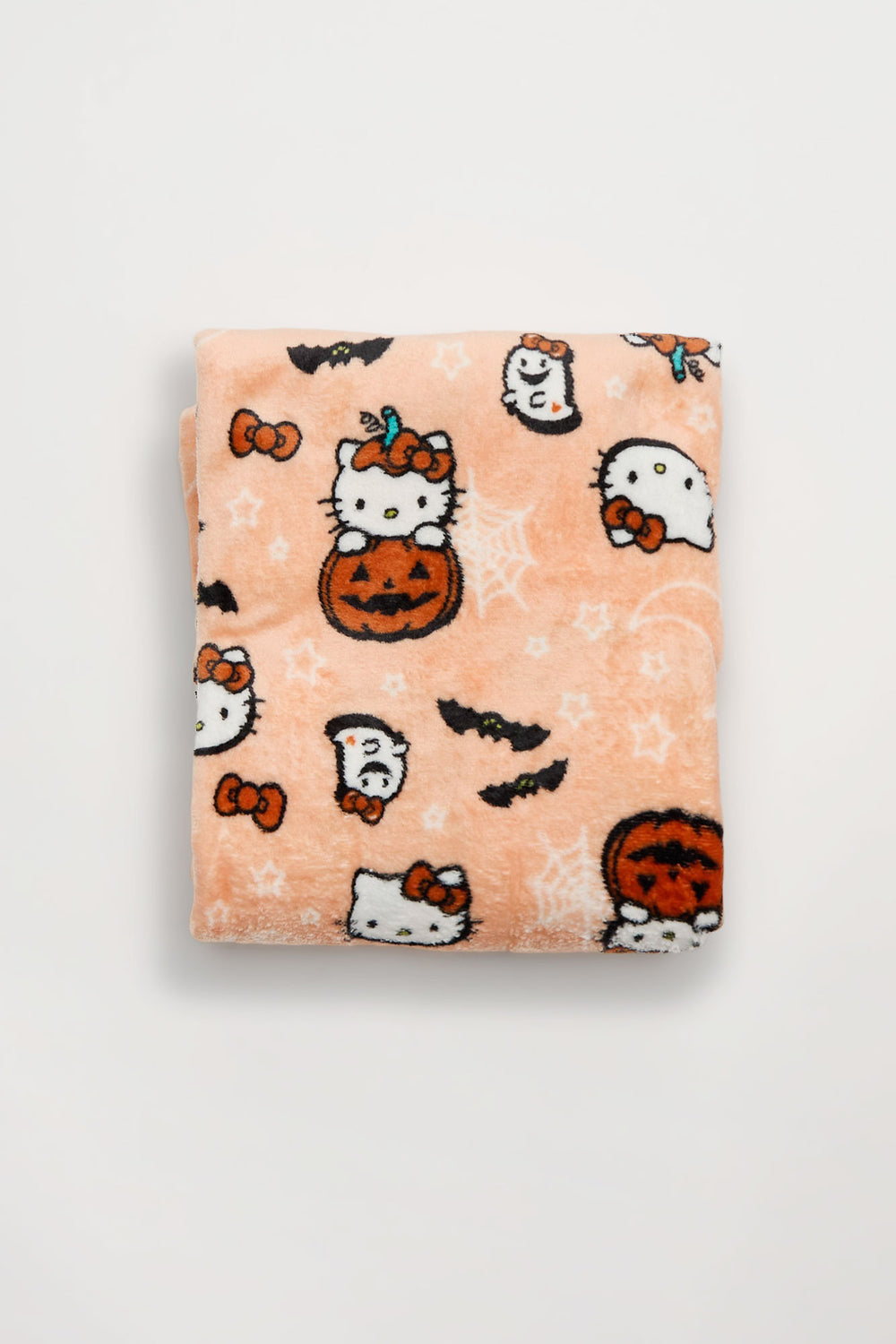 Couverture peluche imprimé citrouille Hello Kitty Couverture peluche imprimé citrouille Hello Kitty