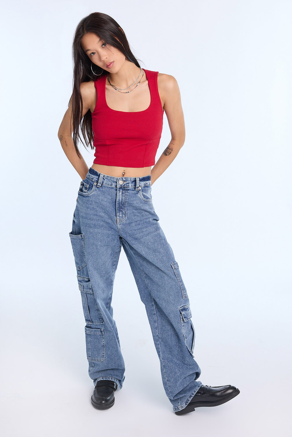 AERO High Rise Baggy Cargo Jeans AERO High Rise Baggy Cargo Jeans