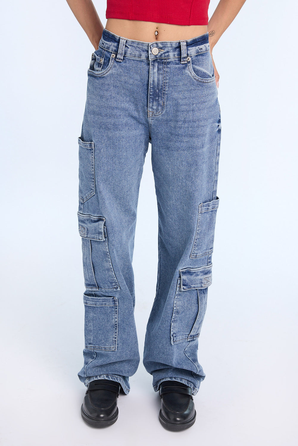 AERO High Rise Baggy Cargo Jeans AERO High Rise Baggy Cargo Jeans