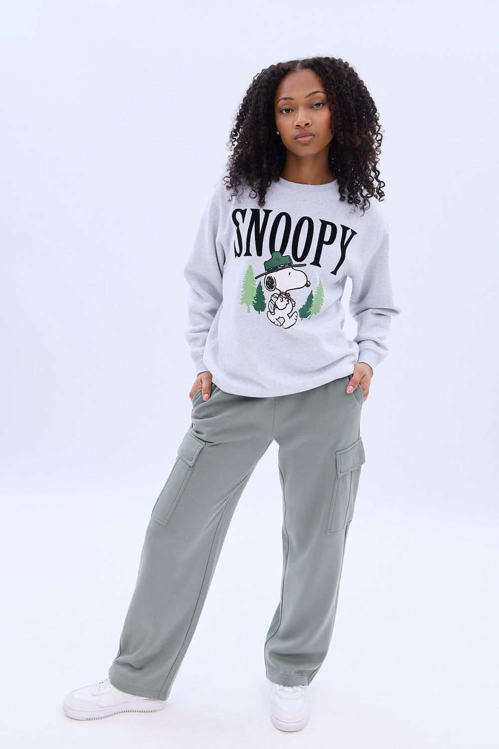 Camp Snoopy Graphic Crewneck Sweatshirt Camp Snoopy Graphic Crewneck Sweatshirt