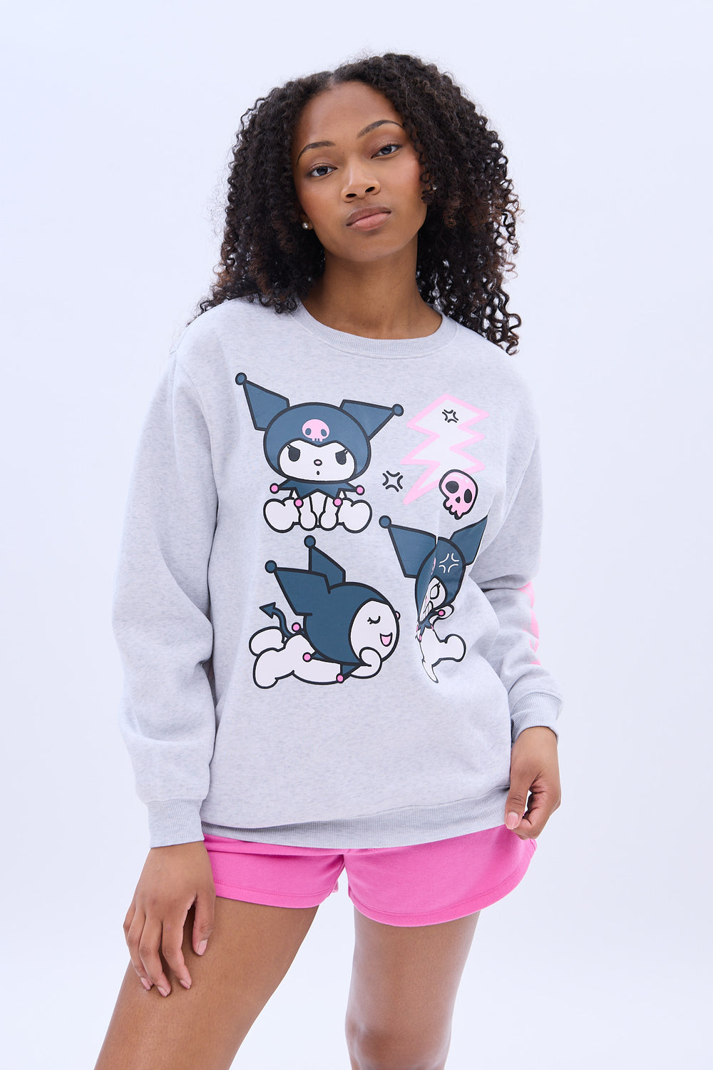 Kuromi Moods Graphic Crew Neck Sweatshirt Kuromi Moods Graphic Crew Neck Sweatshirt