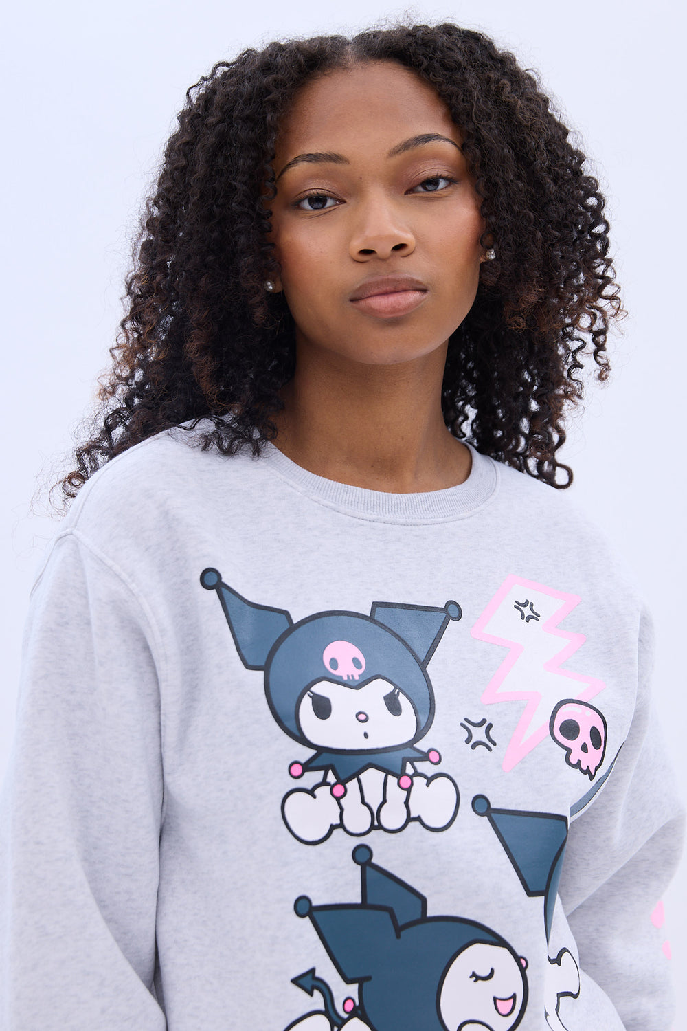 Kuromi Moods Graphic Crew Neck Sweatshirt Kuromi Moods Graphic Crew Neck Sweatshirt