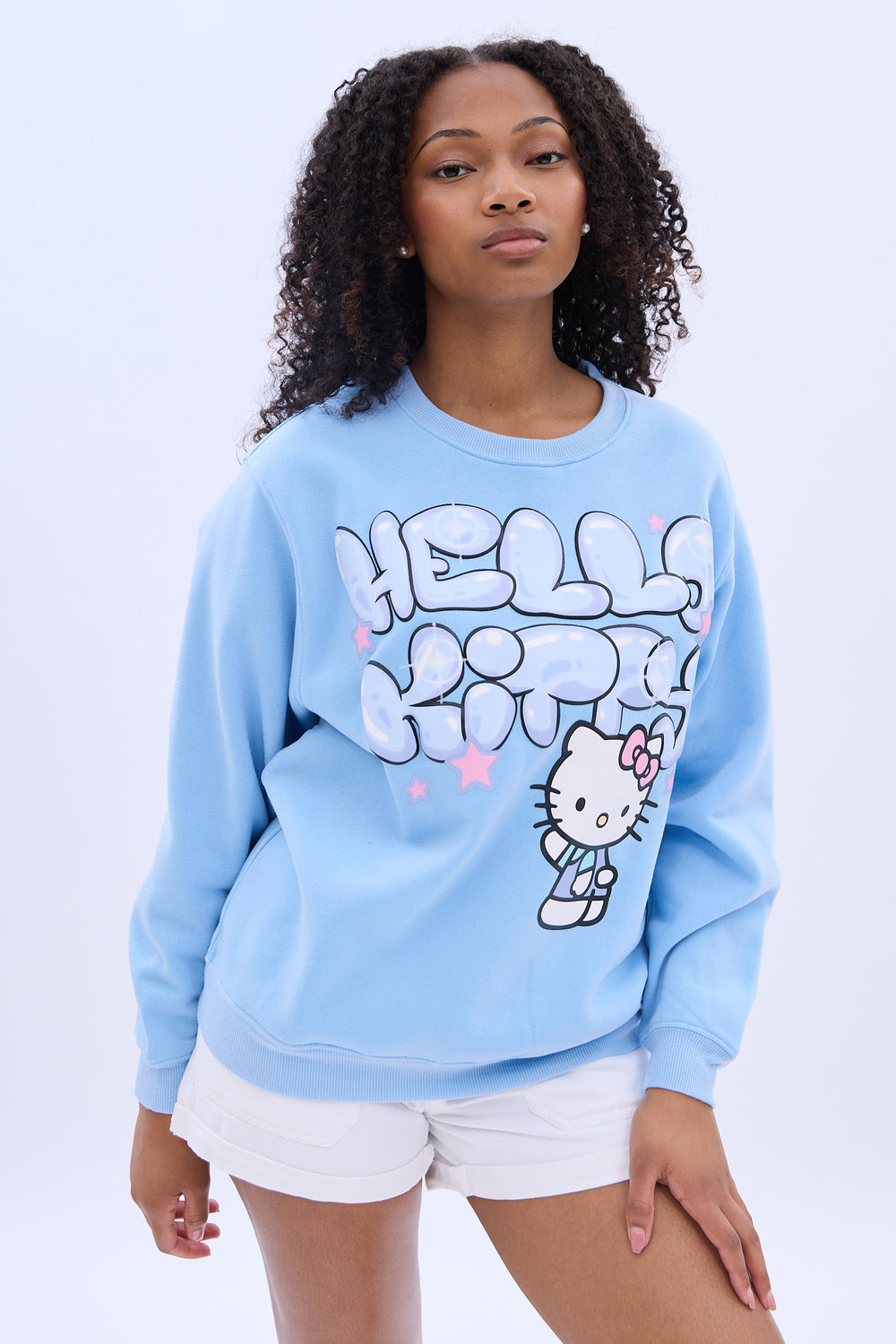 Hello Kitty Graphic Crew Neck Sweatshirt Hello Kitty Graphic Crew Neck Sweatshirt