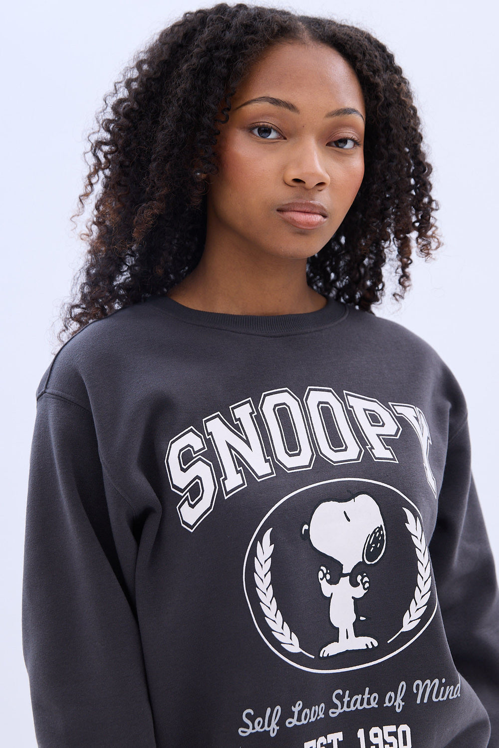 Peanuts Snoopy Self Love Graphic Crewneck Sweatshirt Peanuts Snoopy Self Love Graphic Crewneck Sweatshirt