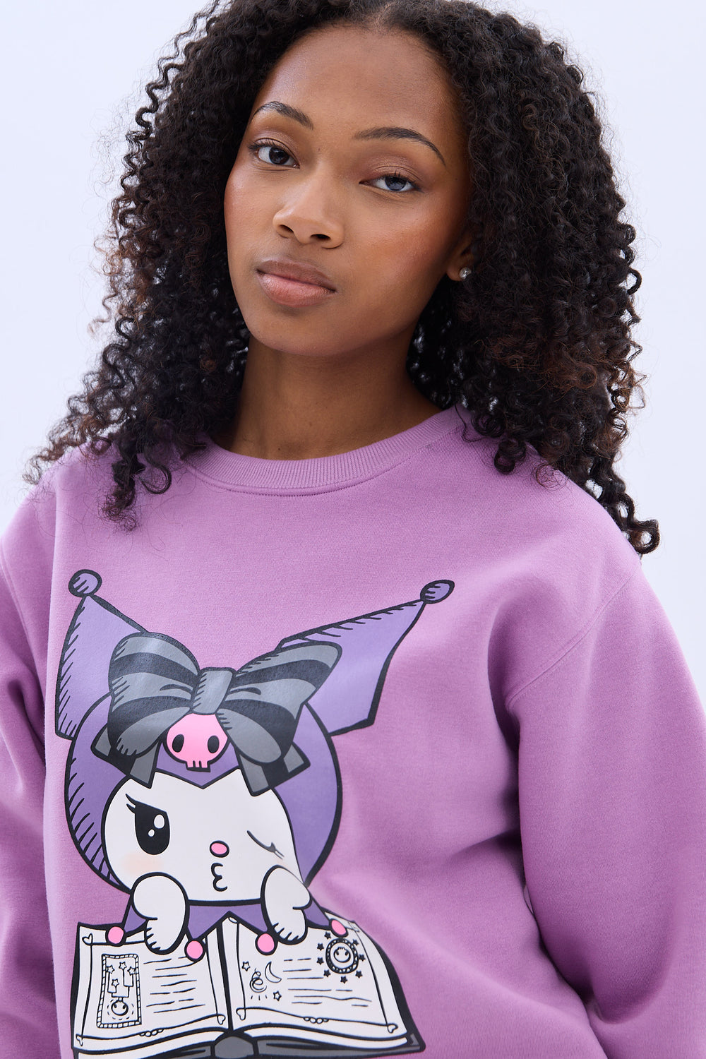 Kuromi Wink Graphic Crewneck Sweatshirt Kuromi Wink Graphic Crewneck Sweatshirt